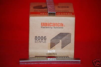 Unicatch Series 80-1/4"1/2" Crown 21 Ga Galvanized Upholstery Staples 10,000/Box - StaplermaniaStore