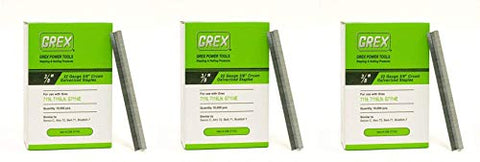 GREX C06 22 Gauge 3/8-Inch Crown 3/8-Inch Length Galvanized Staples (10,000 per Box) (3)