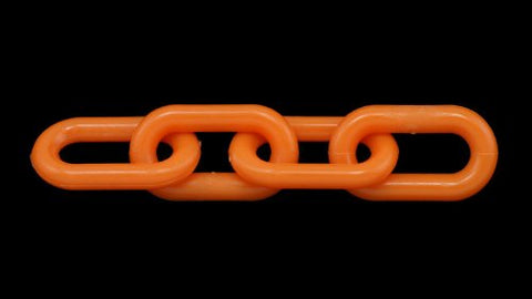 1" (4 MM) Plastic Chain in Orange, 500 feet Length - StaplermaniaStore