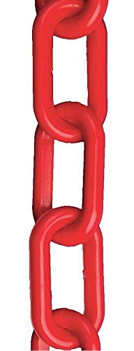 Standard Plastic Chain, 2" Diameter, 100' Length, Red - StaplermaniaStore