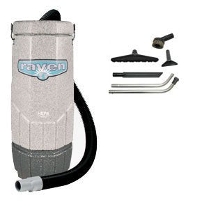 Sandia 70-1001, Avenger Raven 6 Quart Backpack Vacuum with 5 pc Standard Tool Kit, 6.8 Amps, 115 Volt, 1 Stage 802 Watt Motor