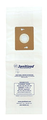 Janitized JAN-CMZOOM-2(3) Premium Replacement Commercial Vacuum Bag Designed to fit CleanMax Zoom vacuums (Pack of 36) - StaplermaniaStore