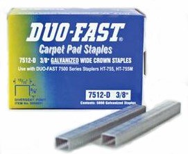 Duo-Fast 7512D 3/8" Length x 15/32" Crown 19 Gauge Staples 5000 per Pack (8631) 20 Pack