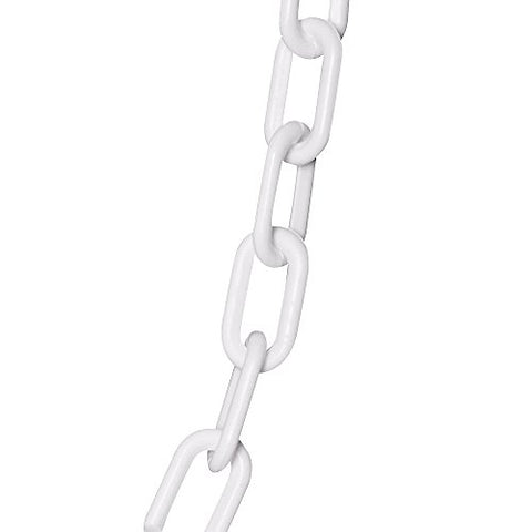 Standard Plastic Chain, 2" Diameter, 50' Length, White - StaplermaniaStore