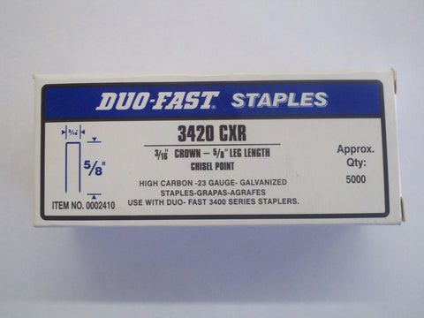 Duo Fast 3420CXR 3/16" Crown X 5/8" Staples - StaplermaniaStore