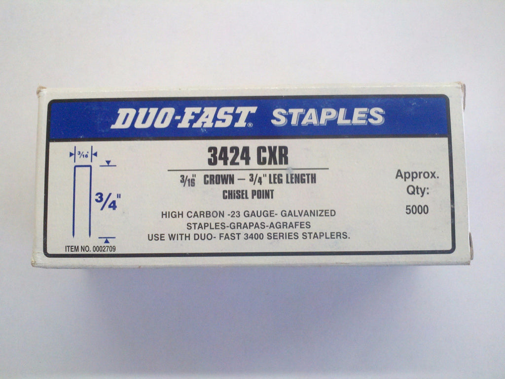 Duo Fast 3424CXR 3/16" Crown X 3/4" Staples - StaplermaniaStore