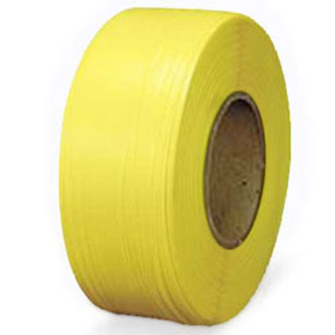 PolyPRO Strap - Poly Hand Grade (Yellow) - 8 X 8 Core - 1/2" X 7200'.031 Thickness, 600 lbs Tensile (1 Coil) - CWC-178070 - StaplermaniaStore