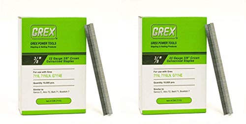 GREX C06 22 Gauge 3/8-Inch Crown 3/8-Inch Length Galvanized Staples (10,000 per Box) (2)