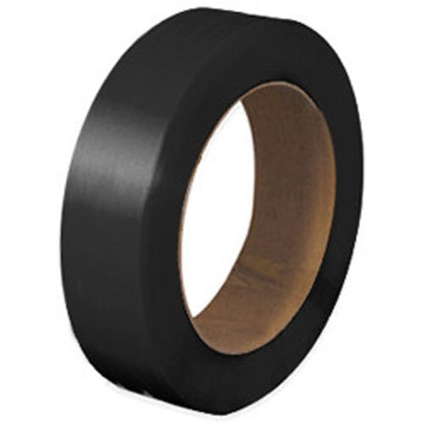 Polypropylene Strapping - 1/2" x .015" x 9000', Black, 16" x 6" Core