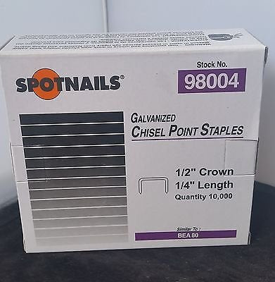 Spotnail Series 80-1/4"1/2" Crown 21 Ga Galvanized Upholstery Staples 10,000/Box - StaplermaniaStore