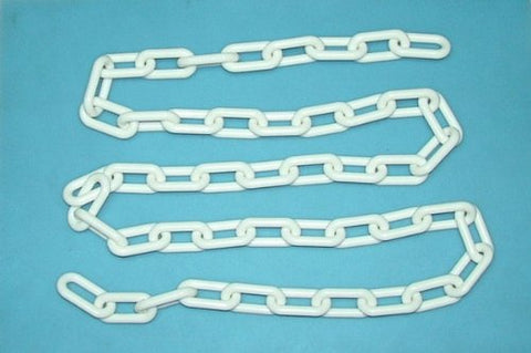 6MM EQ 1.5 inch Thick Plastic Chain, 8' Silver - Crowd Control Store