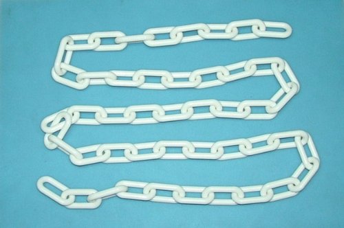 2" (8 MM) Plastic Chain in White, 50 feet Length - StaplermaniaStore