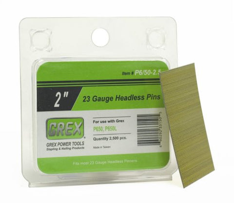 Grex P-6/50-2.5 23 Gauge 2-Inch Length Headless Pins (2,500 per Box) - StaplermaniaStore