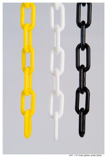 1 1/2" (6 MM) Plastic Chain in White, 125' Length - StaplermaniaStore