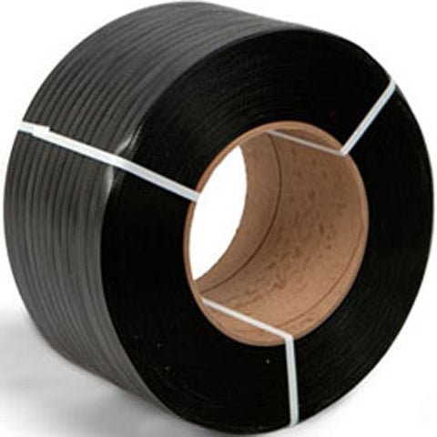 PolyPRO Strap - Poly Hand Grade (Black) - 8 X 8 Core - 1/2" X 7200'.031 Thickness, 600 lbs Tensile (1 Coil) - CWC-178075 - StaplermaniaStore