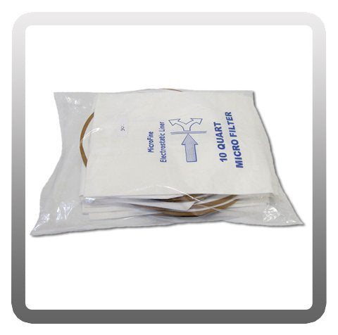 Sandia 10-0006 Vacuum Micro-Lined Filter Bag for Raven, Backpack Vacuum, 10 quart (Pack of 10) - StaplermaniaStore