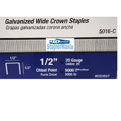 Duo Fast type 5016C Staple 5M 20 Gauge 1/2" Wide 1/2" Crown Staples