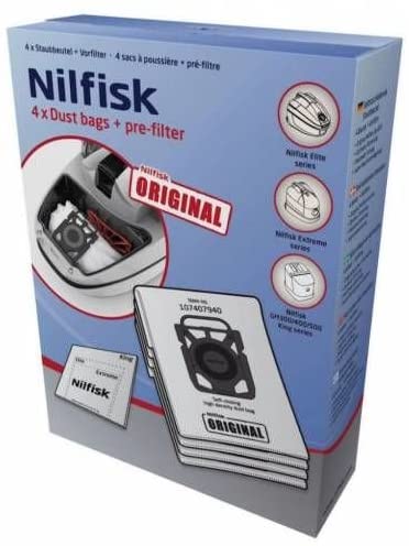 Nilfisk - 107407940-4 Bags Vacuum Cleaner + pre-Filter - StaplermaniaStore