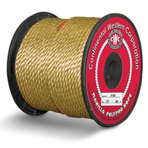 MANILLO 3-Strand Polypropylene Rope/UnManila Rope/Tan Polypro Rope - StaplermaniaStore