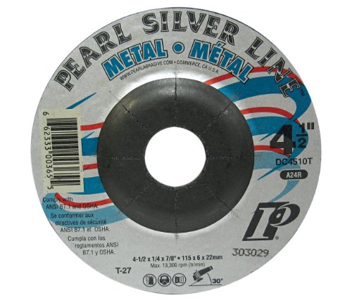 Pearl Abrasive DC4510T 4-1/2" by 1/4" by 7/8" Depressed Center Grinding Wheels - StaplermaniaStore