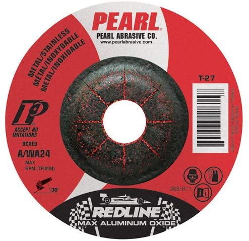 Pearl REDLINE 6" x 1/8" x 7/8" Depressed Center Grinding Wheel (Pack of 10) - StaplermaniaStore