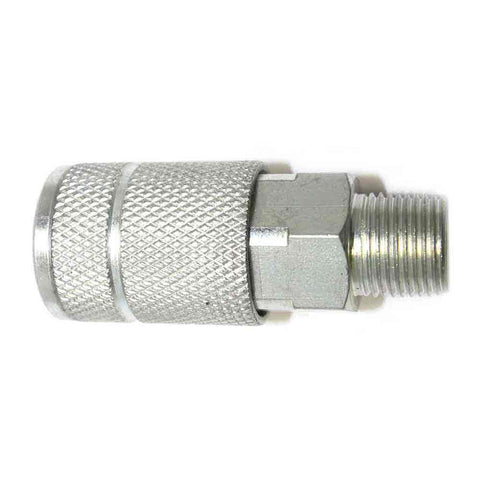 Interstate Pneumatics CA661 3/8 Inch Automotive Steel Coupler 3/8 Inch Male NPT - StaplermaniaStore
