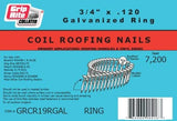 Grip Rite GRCR19GAL 3/4" by 15° Wire Collated Galvanized Coil Roofing Nail (7, 200per Box) - StaplermaniaStore