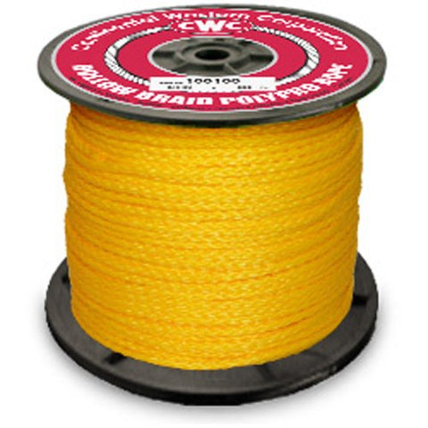 PolyPro Hollow Braid Rope - Yellow - 1/2" x 500', Size #16, 2600 lbs Tensile (1 Spool) - CWC-100110 - StaplermaniaStore