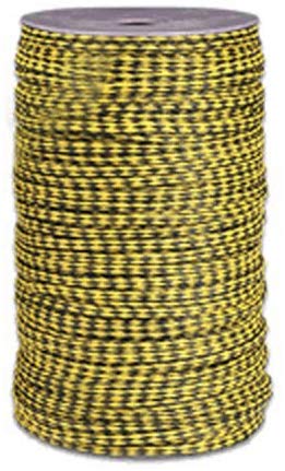 MFP Braided Cord - Size #8, 1/4" x 1000 ft, Yellow w/blk Tracer - StaplermaniaStore