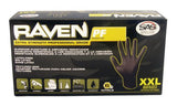 SAS Raven PF Black Nitrile Gloves (CASE = 10 BOXES) - StaplermaniaStore