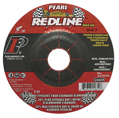 Pearl Redline 4" x 1/4" x 5/8" Depressed Center Grinding Wheel (Pack of 25) - StaplermaniaStore