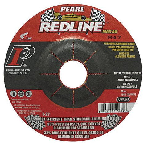 Pearl Redline 4" x 1/4" x 5/8" Depressed Center Grinding Wheel (Pack of 25) - StaplermaniaStore