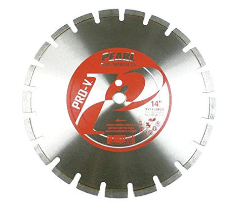 Pearl Abrasive Pro-V PV1412AGS Asphalt and Green Concrete Segmented Blade 14 x .125 x 1, 20mm - StaplermaniaStore