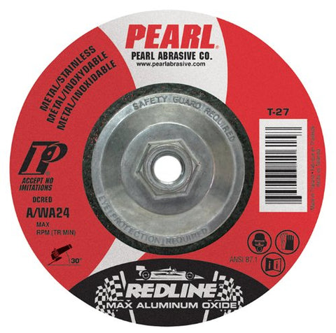 Pearl REDLINE 7" x 1/8" x 5/8"-11 Depressed Center Grinding Wheel (Pack of 10) - StaplermaniaStore