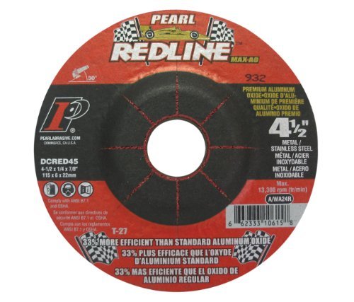 Pearl Abrasive DCRED45 4-1/2 by 1/4 by 7/8 Depressed Center Grinding Wheels by Pearl Abrasive  (25/bx ) - StaplermaniaStore