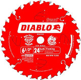 Diablo 6-1/2" x 24-Tooth ATB Framing Saw Blade with 5/8" Arbor (6-Pack)