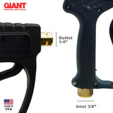 GIANT Trigger Gun - Pressure Washer - 21290C - and Brass Fitting Shut-Off / 5000psi, 10 GPM/Durability/Made in USA