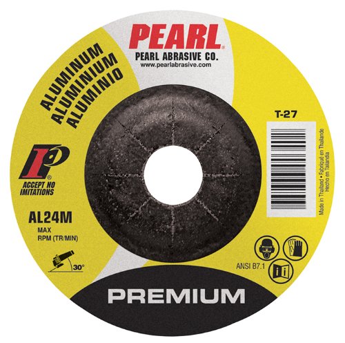 Pearl Premium 5" x 1/4" x 7/8" Depressed Center Grinding Wheel - Aluminum (Pack of 25) - StaplermaniaStore