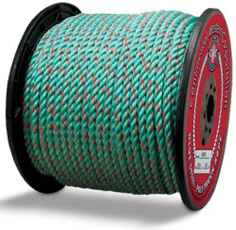 CWC Blue Steel Rope - 3/4" x 600 ft, Teal W/Orange Tracer - StaplermaniaStore