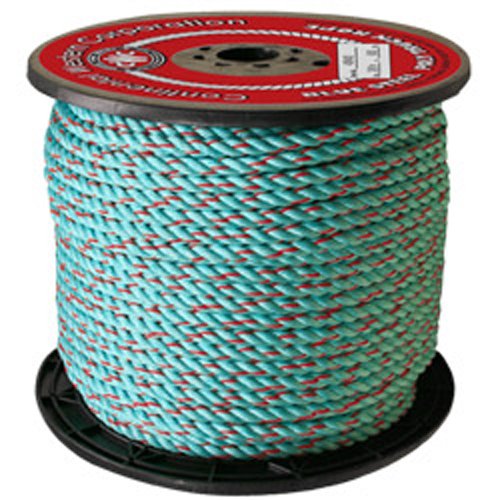 BLUE STEEL Rope - 3/8" x 2500 ft., Teal W/Red Tracer - StaplermaniaStore