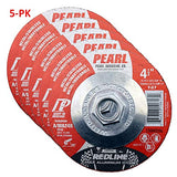 5-PK Pearl Abrasive Depressed Center Grinding Wheel Aluminum Oxide Red-Line MAX-A.O. Type 27 - StaplermaniaStore