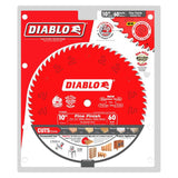 Diablo D1060X-3 10" x 60 Tooth Fine Finish Blade 3x