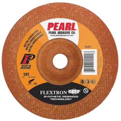 Pearl 4-1/2" x 1/8" x 7/8" Flextron SRT Grinding Wheel 36 Grit TYPE 27 - Metal (Pack of 25) - StaplermaniaStore