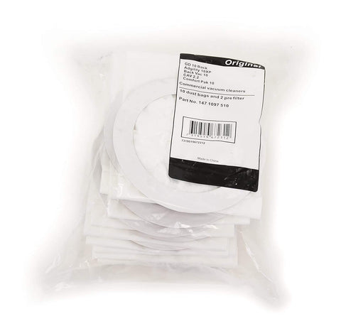 Clarke 1471097510 Commercial 10 Quart Dust Bags - Package Of 10 - StaplermaniaStore