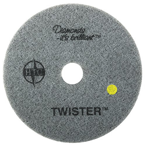 Americo Manufacturing 435414 Twister Yellow 1500 Grit Floor Pad for Step 2 Initial Polishing (2 Pack), 14" - StaplermaniaStore