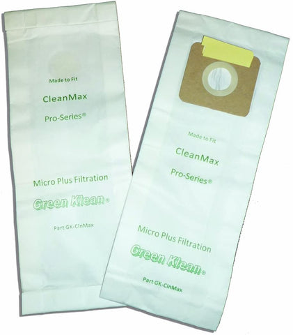 Green Klean® CMP,CPU, 9007744, 90147 CleanMax & CleanMax Pro-Series Tennant V-SMU-14 Tornado CK 14/1 Riccar 4000 and 2000 Series Vacuum Cleaner Bags