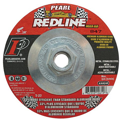 Pearl Redline 9" x 1/4" x 5/8"-11 Depressed Center Grinding Wheels – Metal - StaplermaniaStore