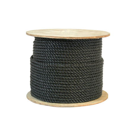 301060 1/4 Inch Twisted Polypropylene Black Rope 600 Feet Long - StaplermaniaStore