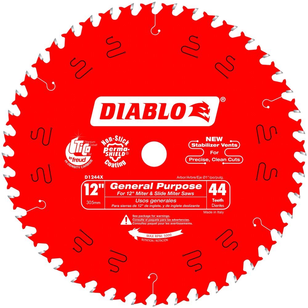 Diablo D1244X 12" 44T Diablo General Purpose Chop/Slide Miter Saw Blade