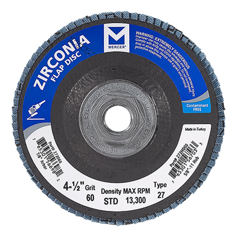 Mercer Industries 272H024 Zirconia Flap Disc - StaplermaniaStore